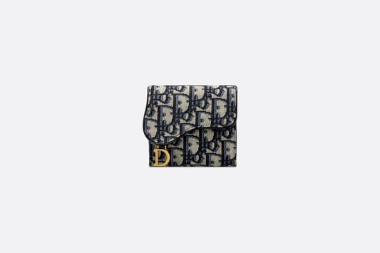 Saddle Lotus Wallet • Blue Dior Oblique Jacquard