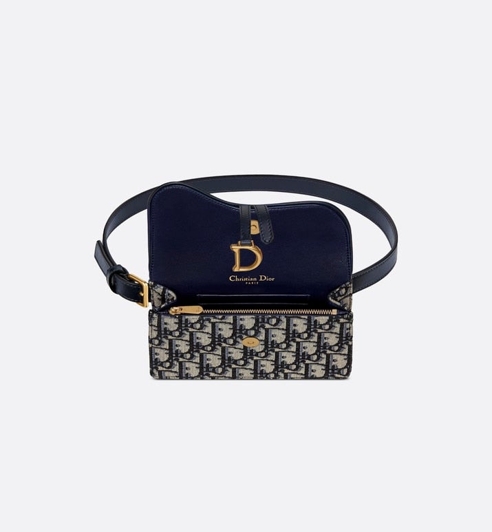 Saddle Belt Pouch • Blue Dior Oblique Jacquard