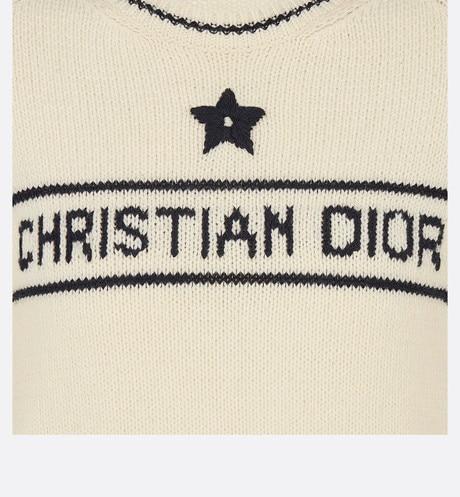 'CHRISTIAN DIOR' Short-Sleeved Sweater • Ecru Cashmere and Wool Knit