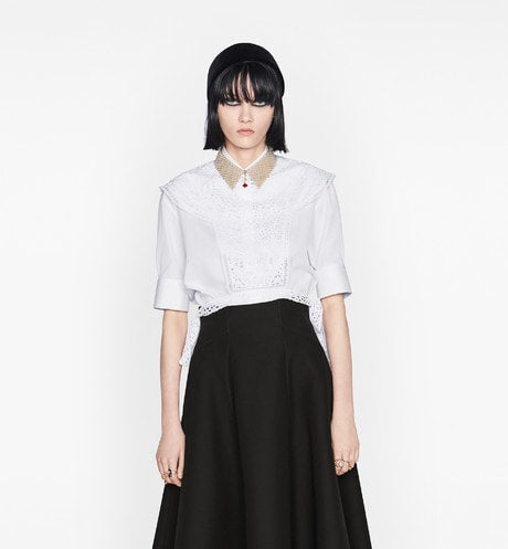 Mid-Length Skirt • Black Wool and Silk