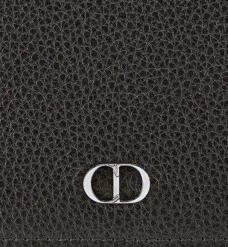 Wallet with Bill Clip • Black Grained Calfskin with 'CD Icon' Signature