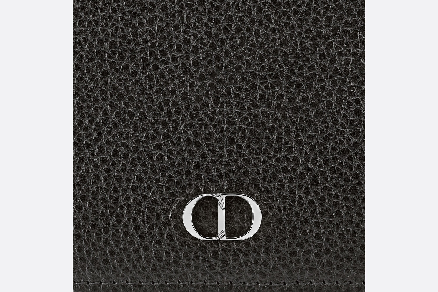 Wallet with Bill Clip • Black Grained Calfskin with 'CD Icon' Signature