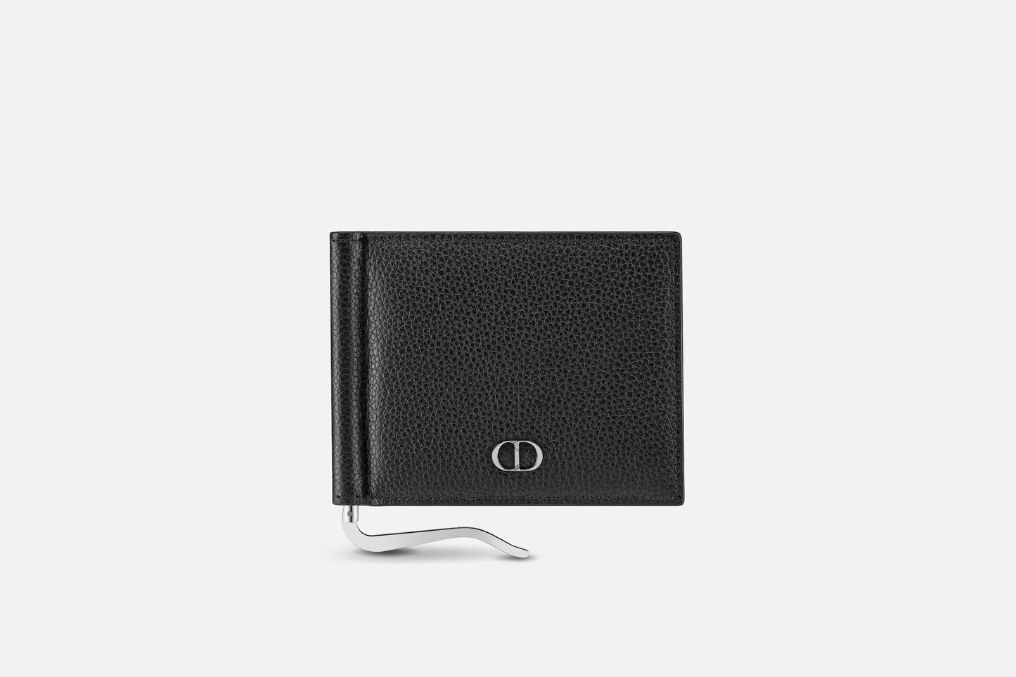 Wallet with Bill Clip • Black Grained Calfskin with 'CD Icon' Signature