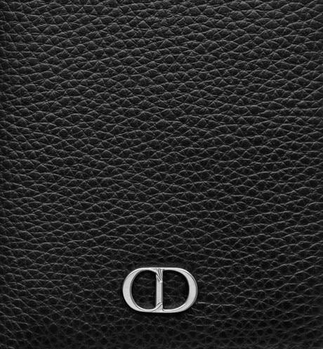 Bi-Fold Card Holder • Black Grained Calfskin with 'CD Icon' Signature
