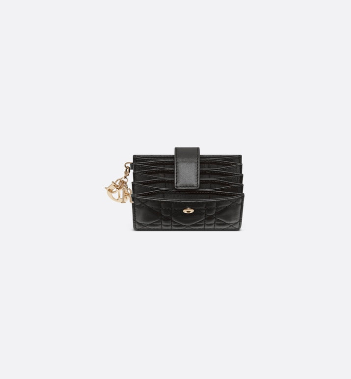 Lady Dior 5-Gusset Card Holder • Black Cannage Lambskin