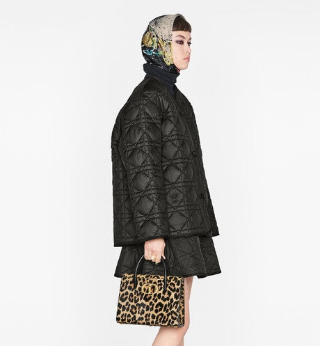 Macrocannage Peacot • Black Quilted Technical Taffeta