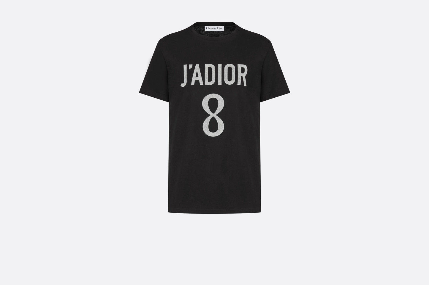 'J'ADIOR 8' T-Shirt • Black Cotton Jersey and Linen