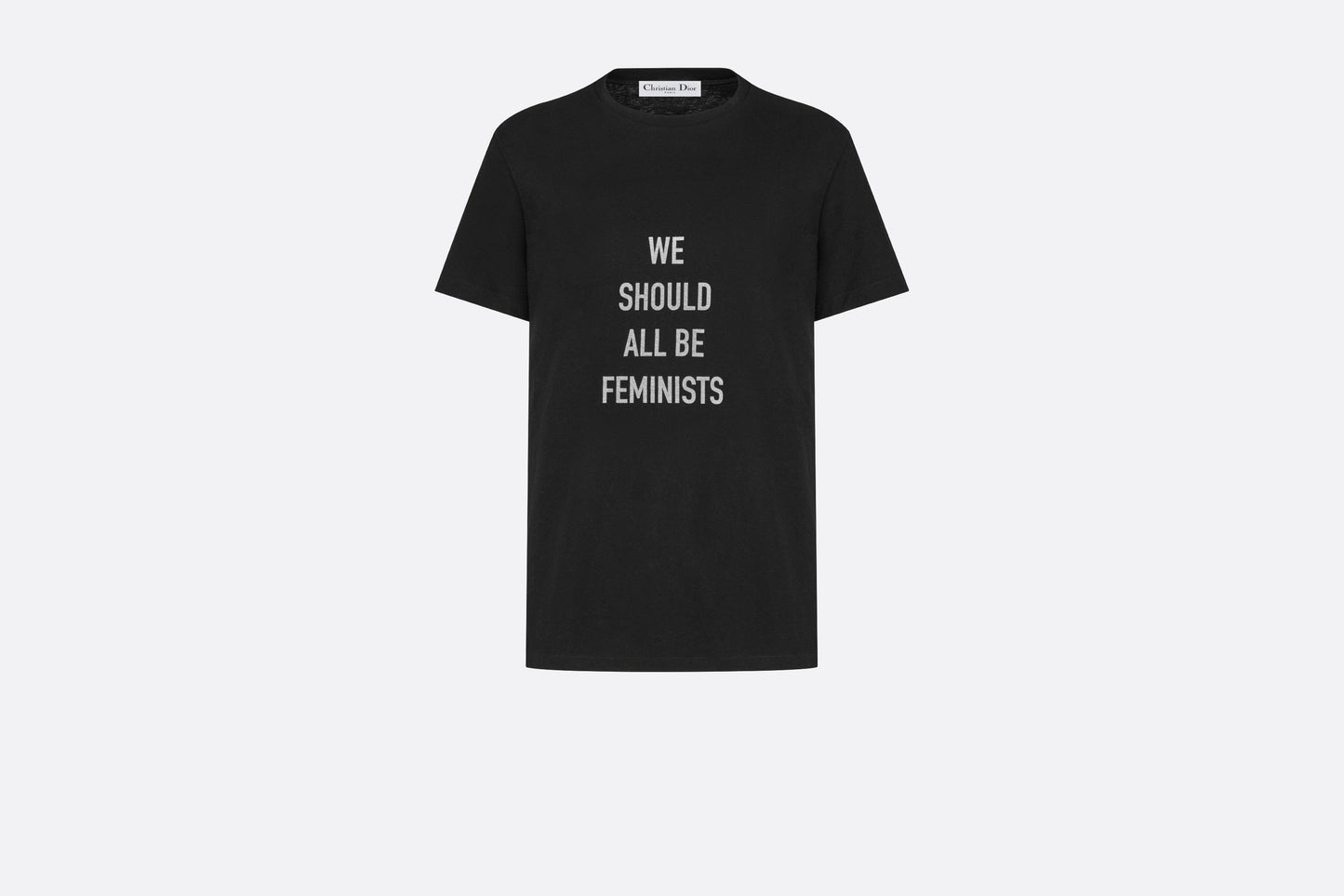 'WE SHOULD ALL BE FEMINISTS' T-Shirt • Black Cotton Jersey and Linen