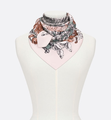 La Force Square Scarf • Rose Des Vents Silk Twill