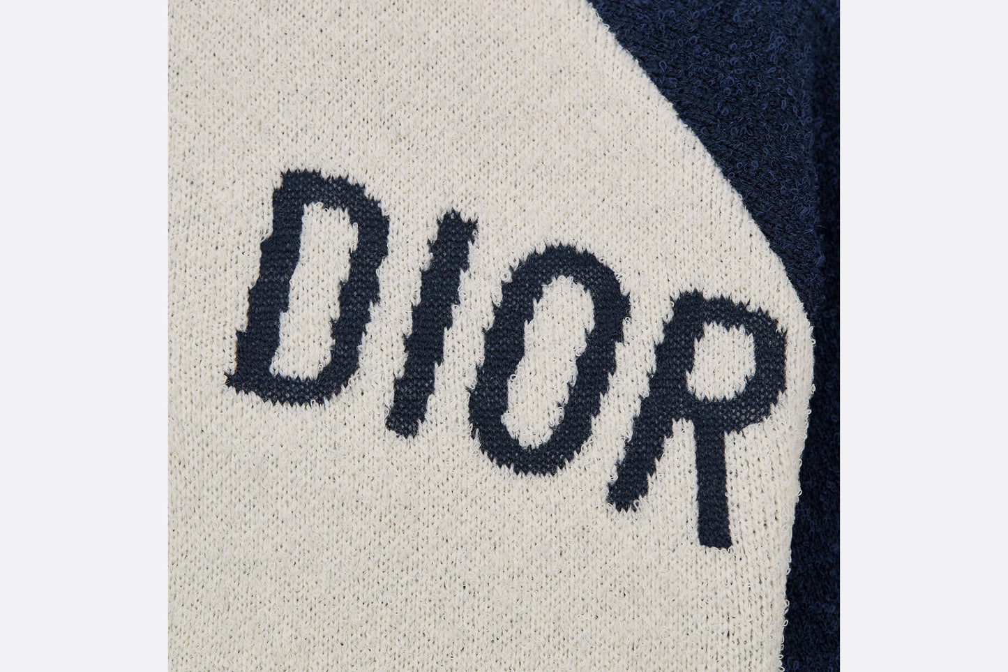 'CHRISTIAN DIOR 8' Bomber Jacket • Ecru and Blue Technical Wool Knit