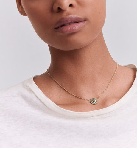 Rose Des Vents Necklace • Yellow Gold, Diamond and Turquoise