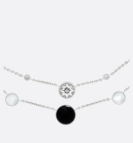 Rose Des Vents Necklace • 18K White Gold, Diamonds, Mother-of-Pearl and Onyx