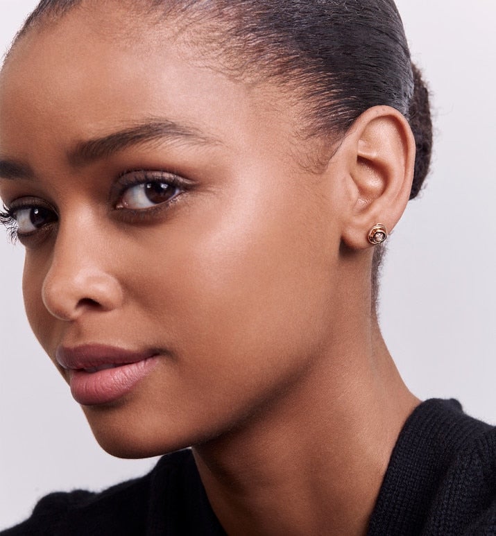 Small Rose Dior Couture Earrings • Pink Gold and Diamonds