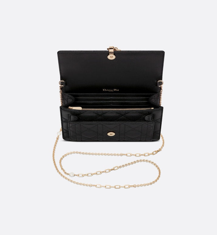 Lady Dior Chain Pouch • Black Cannage Lambskin
