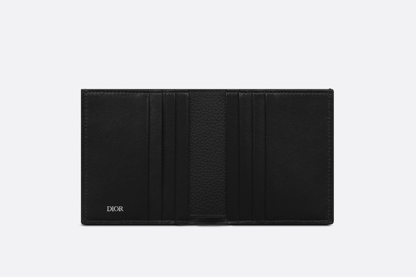 Vertical Wallet • Black Grained Calfskin with 'CD Icon' Signature