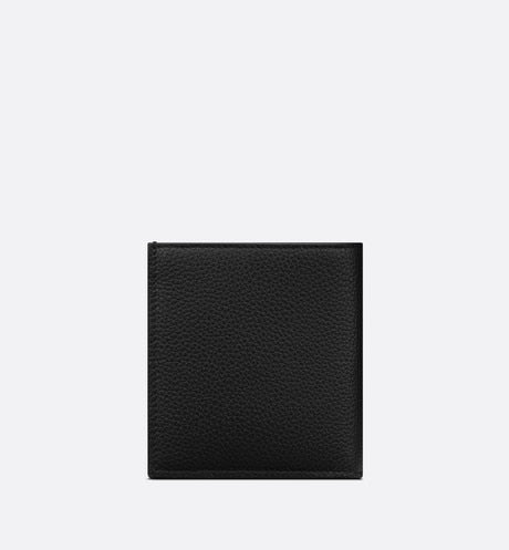 Vertical Wallet • Black Grained Calfskin with 'CD Icon' Signature