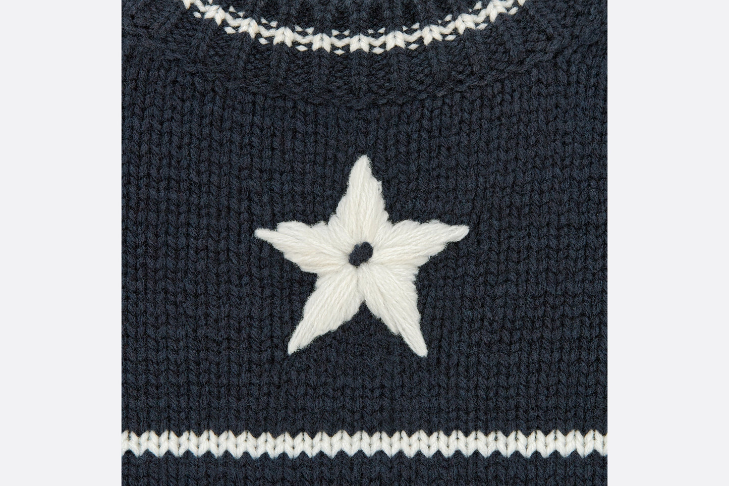 'CHRISTIAN DIOR' Short-Sleeved Sweater • Navy Blue Cashmere and Wool Knit