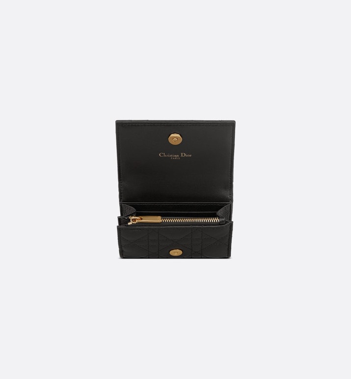 Dior Caro XS Wallet • Black Supple Cannage Calfskin