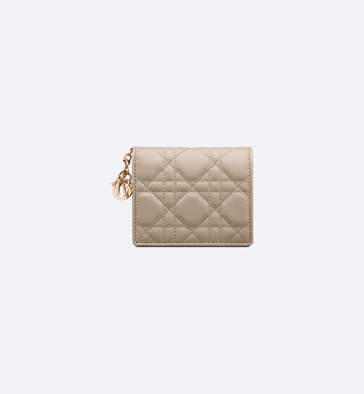 Mini Lady Dior Wallet • Sand-Colored Cannage Lambskin