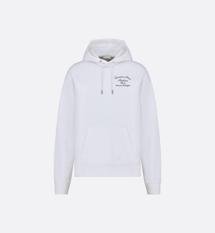'Christian Dior Atelier' Hooded Sweatshirt • White Organic Cotton Fleece