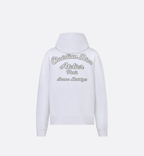 'Christian Dior Atelier' Hooded Sweatshirt • White Organic Cotton Fleece