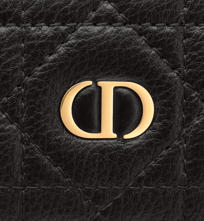 Dior Caro Five-Slot Card Holder • Black Supple Cannage Calfskin