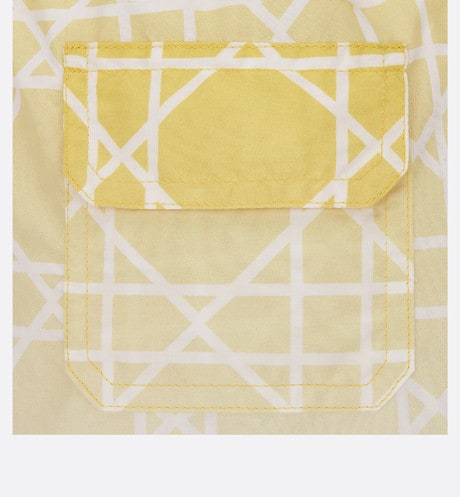 Kid's Swim Shorts • White Cannage Technical Canvas with Yellow Dip-Dye Print