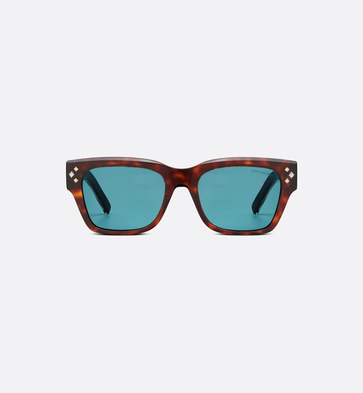CD Diamond S2I • Brown Tortoiseshell-Effect Rectangular Sunglasses