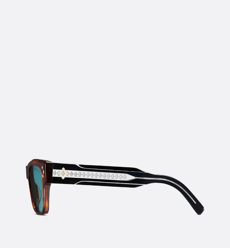 CD Diamond S2I • Brown Tortoiseshell-Effect Rectangular Sunglasses