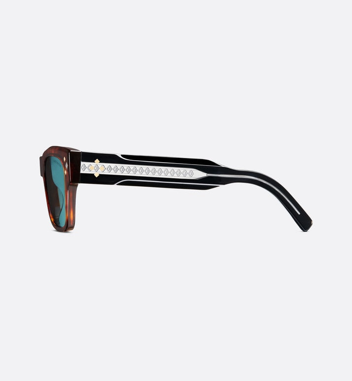 CD Diamond S2I • Brown Tortoiseshell-Effect Rectangular Sunglasses