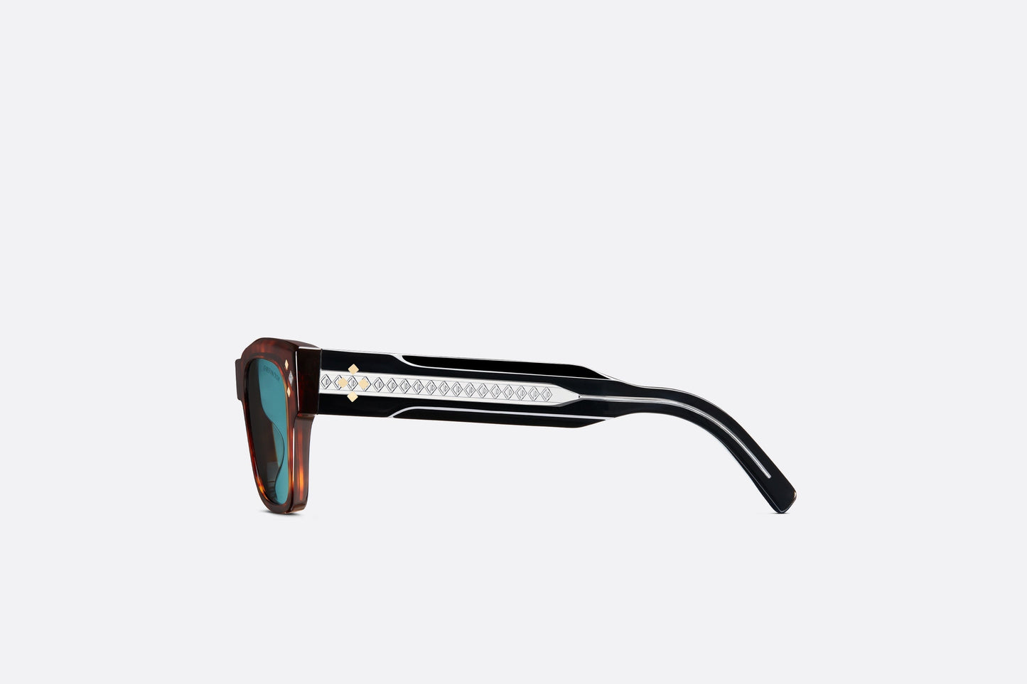 CD Diamond S2I • Brown Tortoiseshell-Effect Rectangular Sunglasses