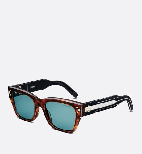 CD Diamond S2I • Brown Tortoiseshell-Effect Rectangular Sunglasses