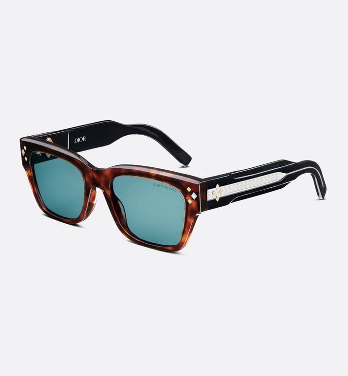 CD Diamond S2I • Brown Tortoiseshell-Effect Rectangular Sunglasses