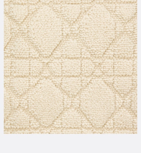 Macrocannage Zipped Cardigan • White Technical Wool and Cashmere Knit