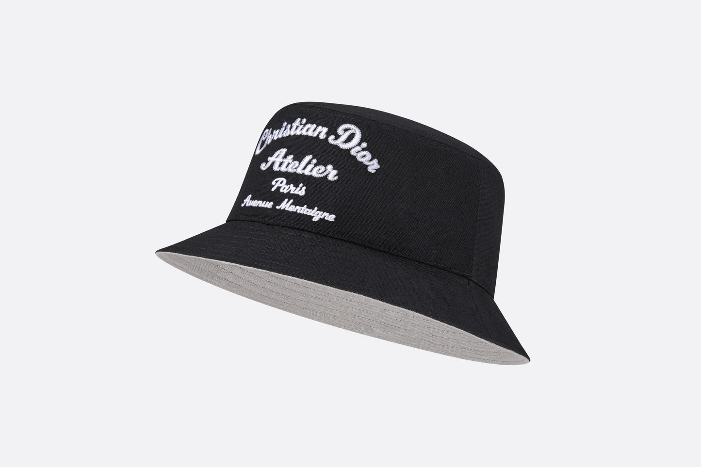 'Christian Dior Atelier' Bucket Hat • Black Cotton Canvas