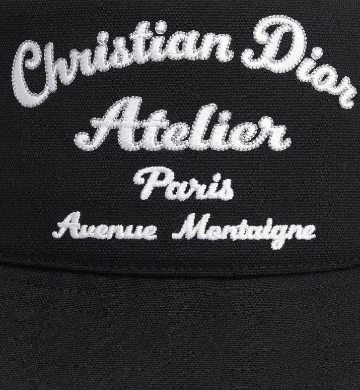 'Christian Dior Atelier' Bucket Hat • Black Cotton Canvas