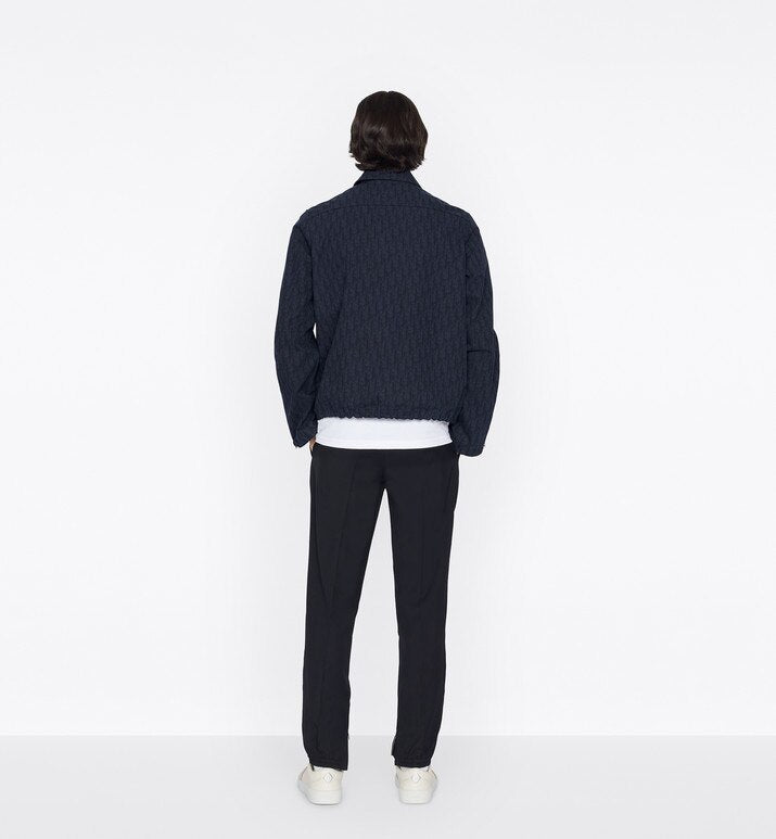 Zipped Blouson • Navy Blue and Black Dior Oblique Kasuri Cotton Denim