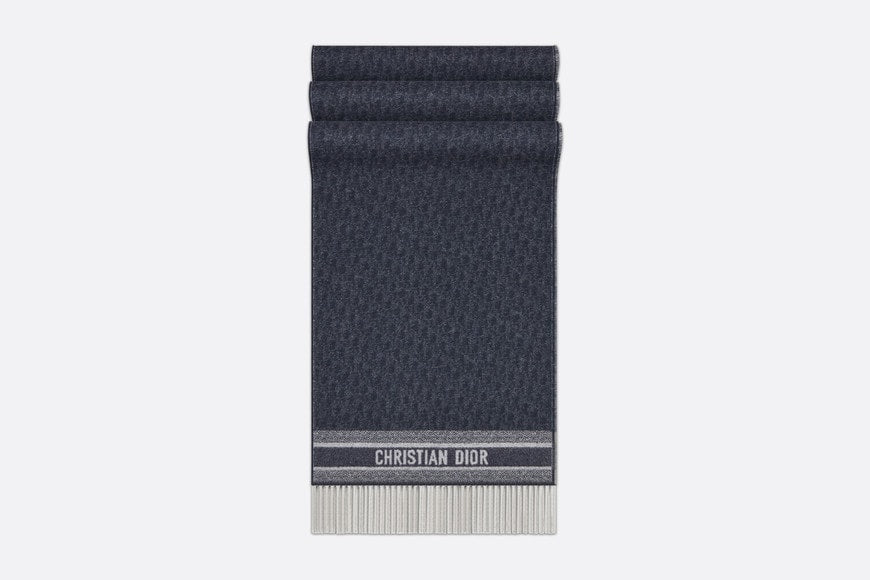 Dior Oblique Scarf • Navy Blue Cashmere