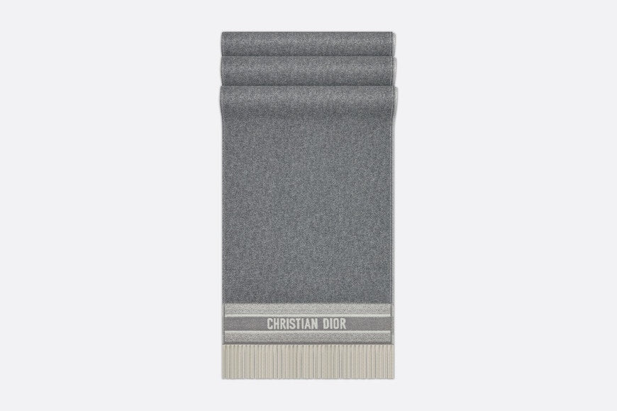Dior Oblique Scarf • Gray Cashmere