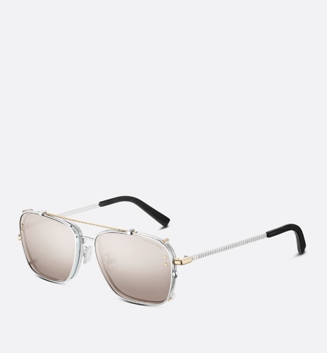 CD Diamond S4U • Gray and Beige Mirrored Square Sunglasses