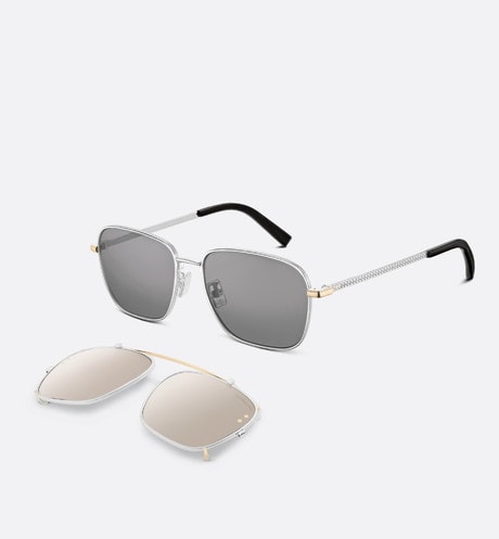 CD Diamond S4U • Gray and Beige Mirrored Square Sunglasses