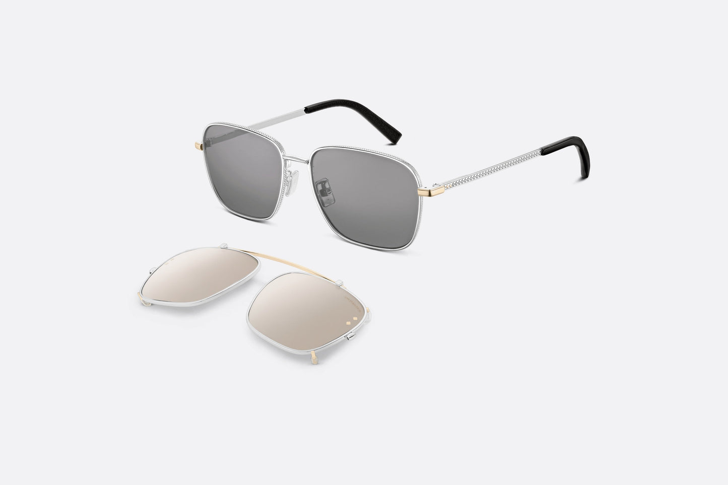 CD Diamond S4U • Gray and Beige Mirrored Square Sunglasses