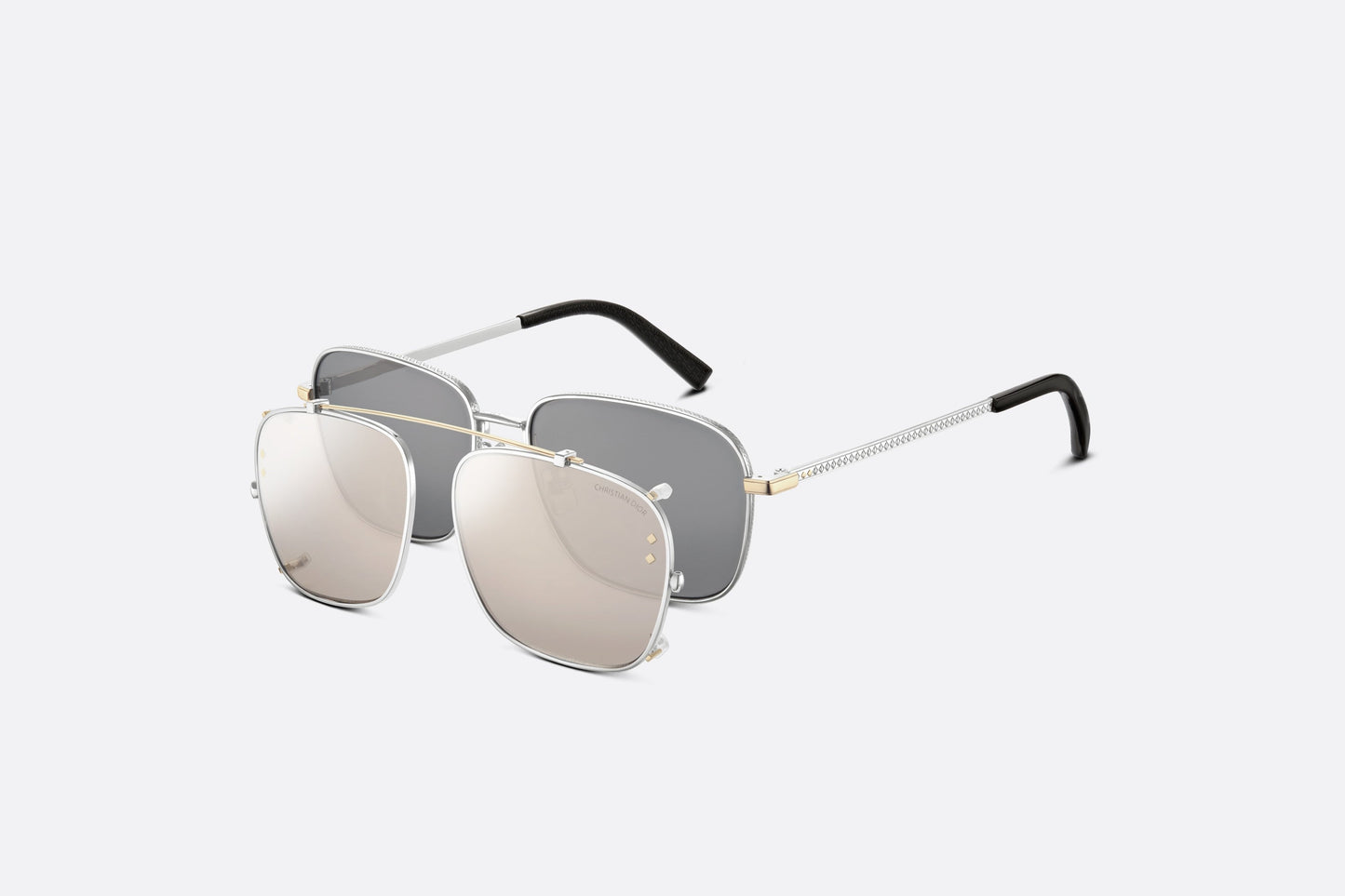 CD Diamond S4U • Gray and Beige Mirrored Square Sunglasses