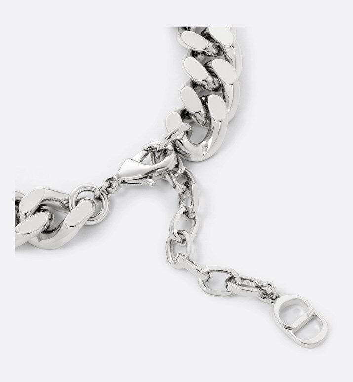 Christian Dior Couture Chain Link Bracelet • Silver-Finish Brass