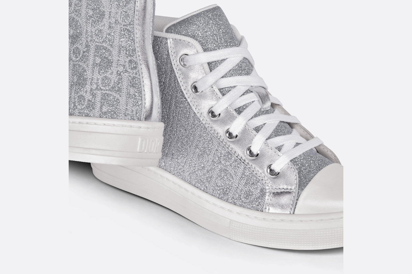 B23 Kid's High-Top Sneaker • Silver-Tone Dior Oblique Technical Fabric