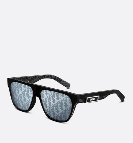 DiorB23 S3I • Black Rectangular Sunglasses with Dior Oblique Motif