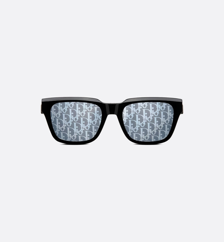 DiorB23 S1I • Black Rectangular Sunglasses with Dior Oblique Motif
