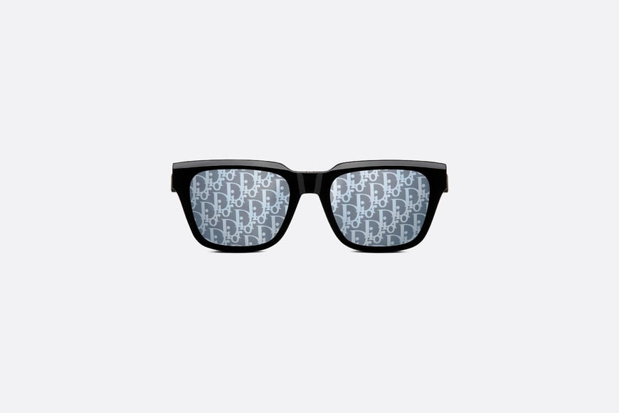 DiorB23 S1I • Black Rectangular Sunglasses with Dior Oblique Motif