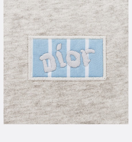Kid's Polo Shirt • Heathered Gray Cotton Jersey and White Cotton Poplin with Sky Blue Stripes