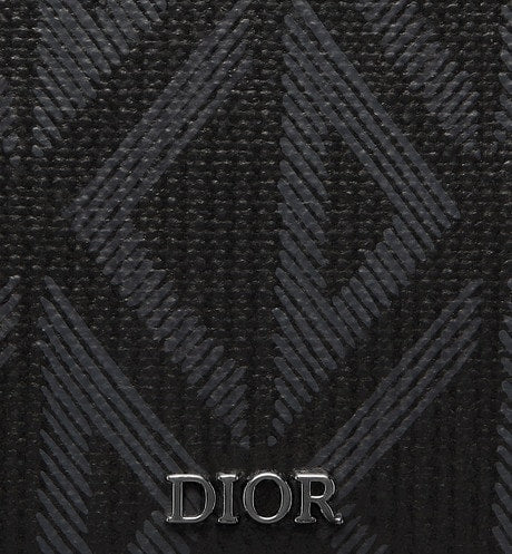 Card Holder with Bill Clip • Black CD Diamond Canvas